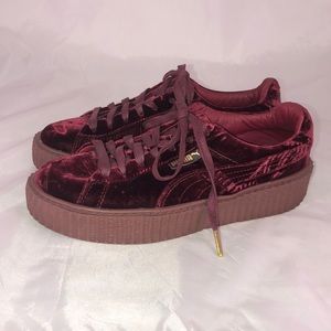 Puma Fenty by Rihanna Burgundy Velvet Sneakers Size 8.5 Women’s